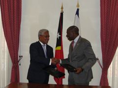 Assinatura de Acordo com Timor-Leste para o estabelecimento de uma representação da CPLP em Díli